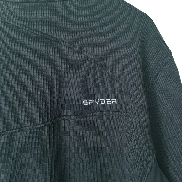 SPYDER Bandit Half Zip Fleece Sweater Jacket Black Pullover Outdoor Activewear - Picture 10 of 13
